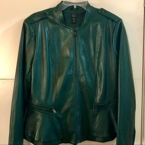 Green Faux Leather Jacket